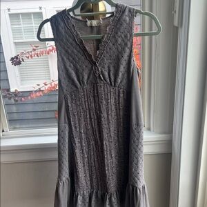 Areve Gray Textured Midi Dress